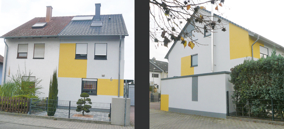 Fassadengestaltung einer Doppelhaushälfte